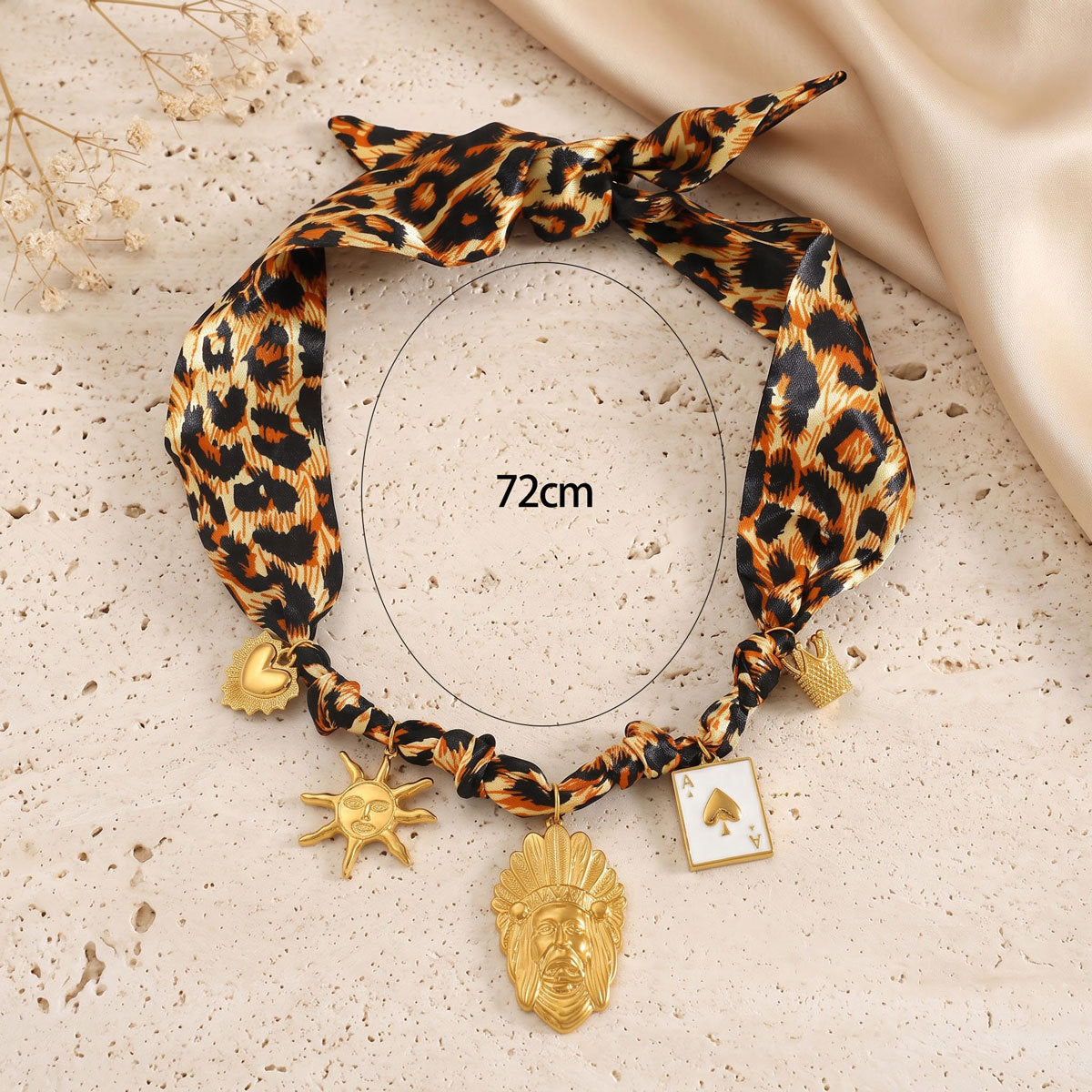 European & American Style Necklace For Women, Leopard Print Heart Pendant, Unique Shape Designed Clavicle Chain, Versatile Jewelry