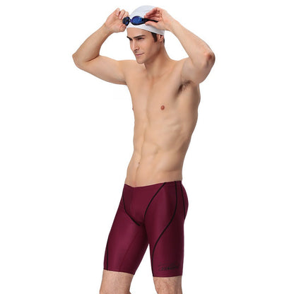 Men's Shark Skin High Elastic Swimming Trunks
