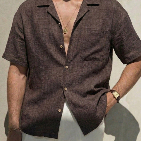 Mens Dress Shirt Summer Thin Style