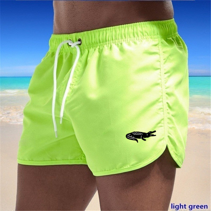 Mens Fashionable Beach Shorts Polyester Multi-Color Sports Three-Quarter-Length Shorts