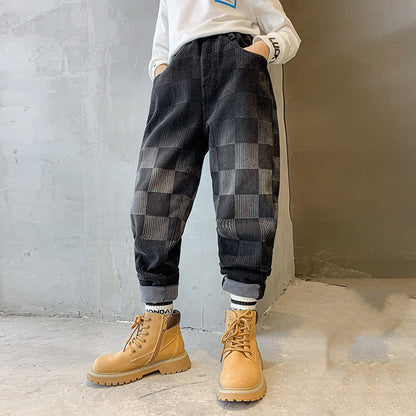 The New Boys' Plush Fleece Jeans Are Handsome