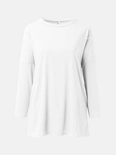 Full Size Round Neck Long Sleeve T-Shirt for Women
