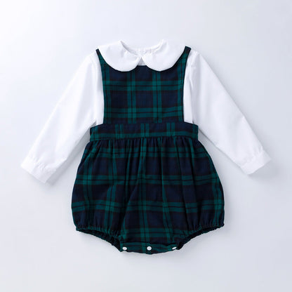 Baby Plaid Long Sleeve Climbing Suit Set
