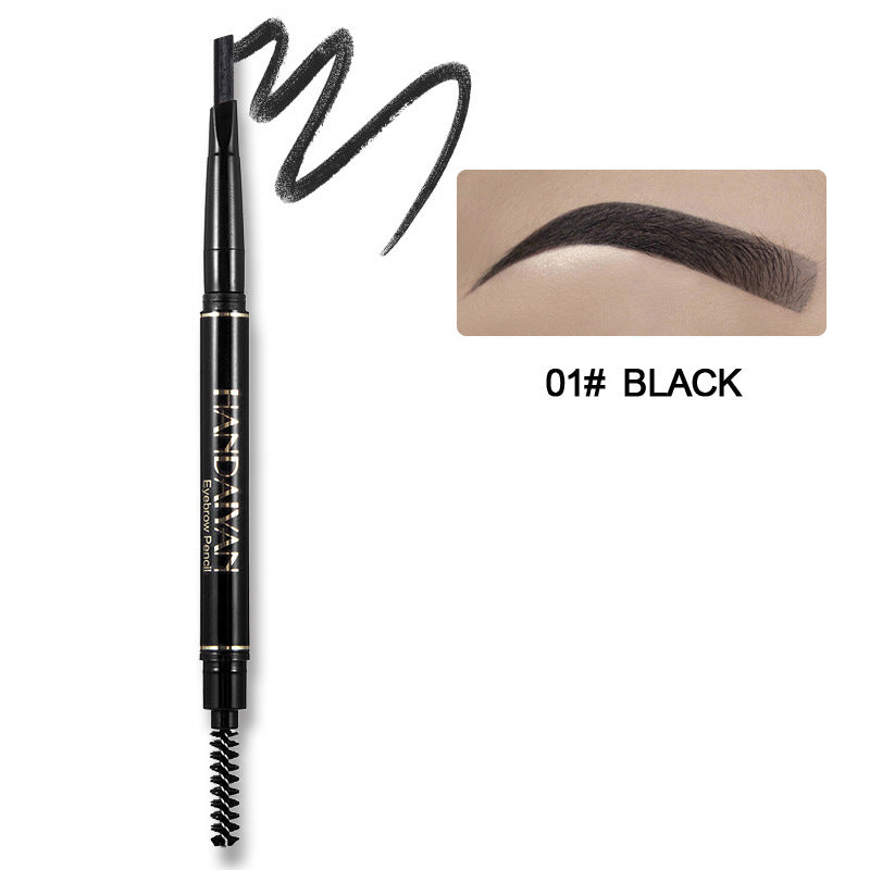 HANDAIYAN 5 Colors Automatic Rotating Eyebrow Pencil Double-ended Waterproof Triangle Eyebrow Pencil