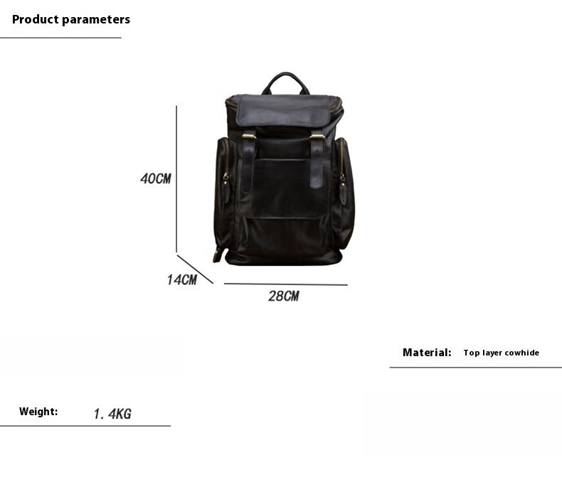 British Style Leather Men's Backpack