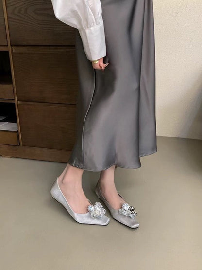 2026 Spring New Arrival Square Toe Flats For Women, Pointed Toe  Slip-On Shoes Soft Sole Ballet Flats Must-Have For Wide Leg Pants