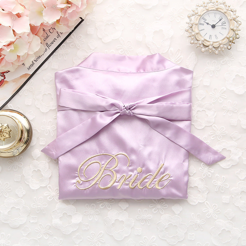 Bridal Pajamas Simulation Silk Nightgown