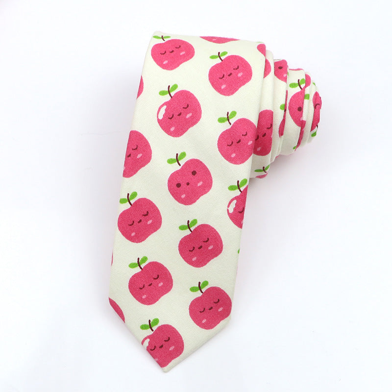 Korean Style Narrow Men's Clothing Cotton Tie