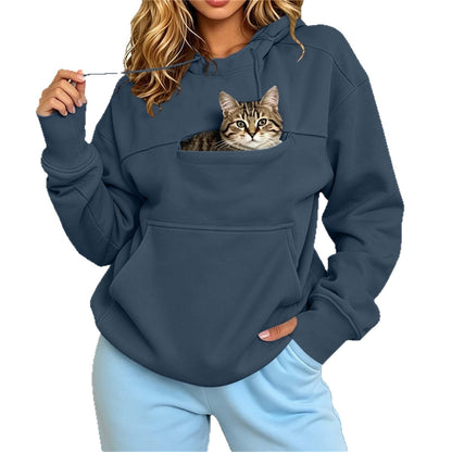 Solid-color Hooded Loose-fit Pet Hoodie