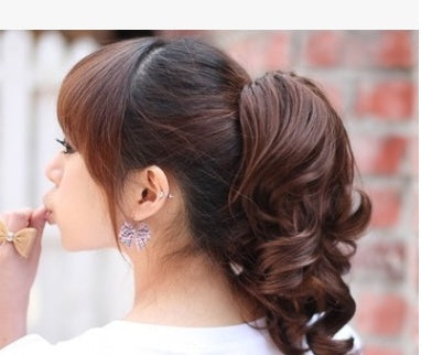 Korean Style Tiger Ponytail Curls Tied Ponytail Wigs