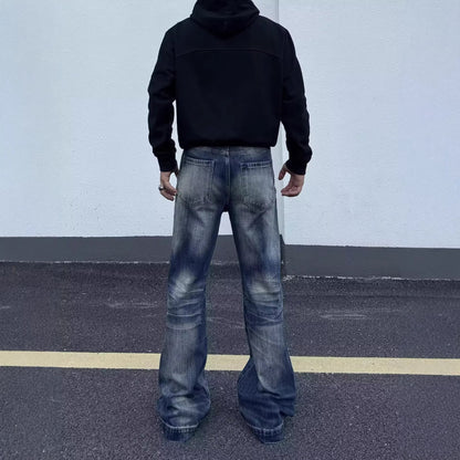 American-style High-street Vintage Washed-and-distressed Mens Jeans