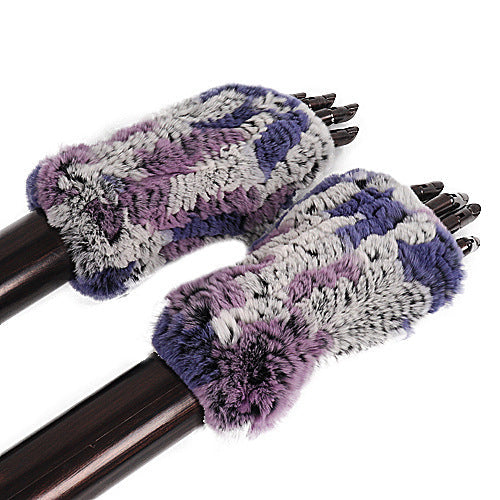 Rex Rabbit Fur Half Finger Gloves
