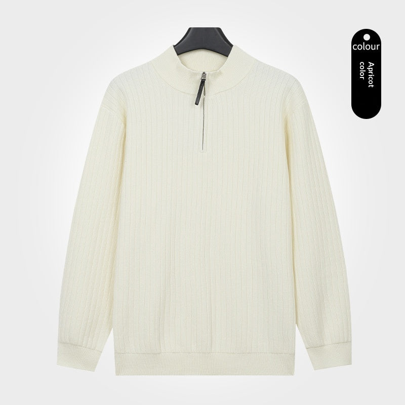 Men's Semi-Zip Knit Sweater With A Light Luxury Feel Soft And Warm For Autumn And Winter