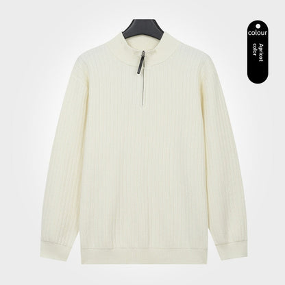 Men's Semi-Zip Knit Sweater With A Light Luxury Feel Soft And Warm For Autumn And Winter