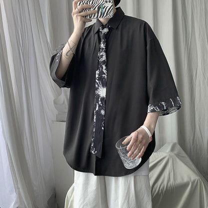 Loose Floral Print Shirt Wrinkle-Free
