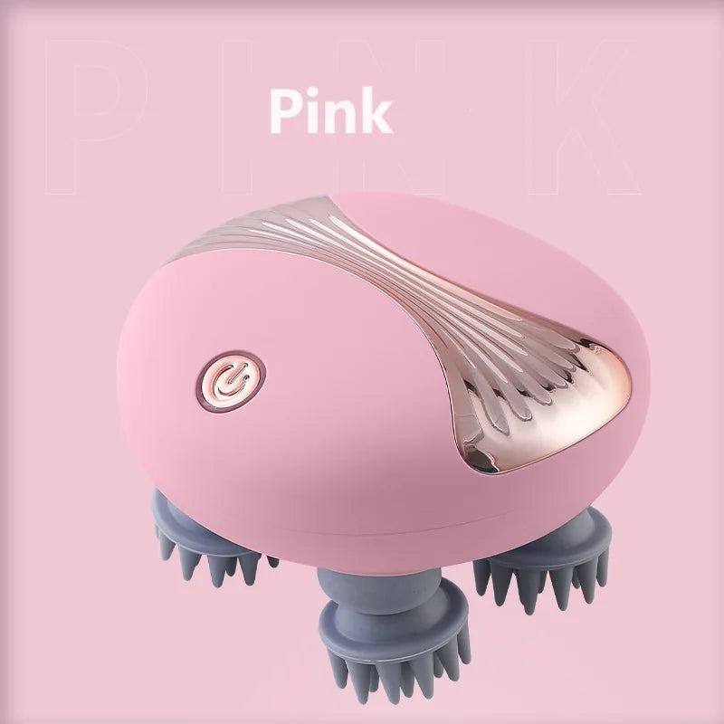 Mini Electric Head Massager Relax Shoulder Neck Deep Tissue Red Light Therapy Body Scalp Massage Kneading Vibrating Device