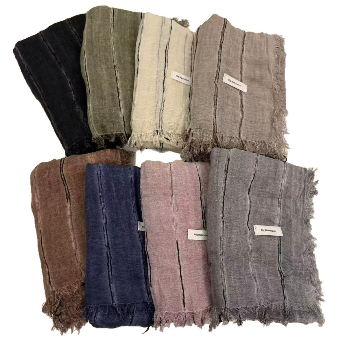 Cotton-linen Striped Shawl