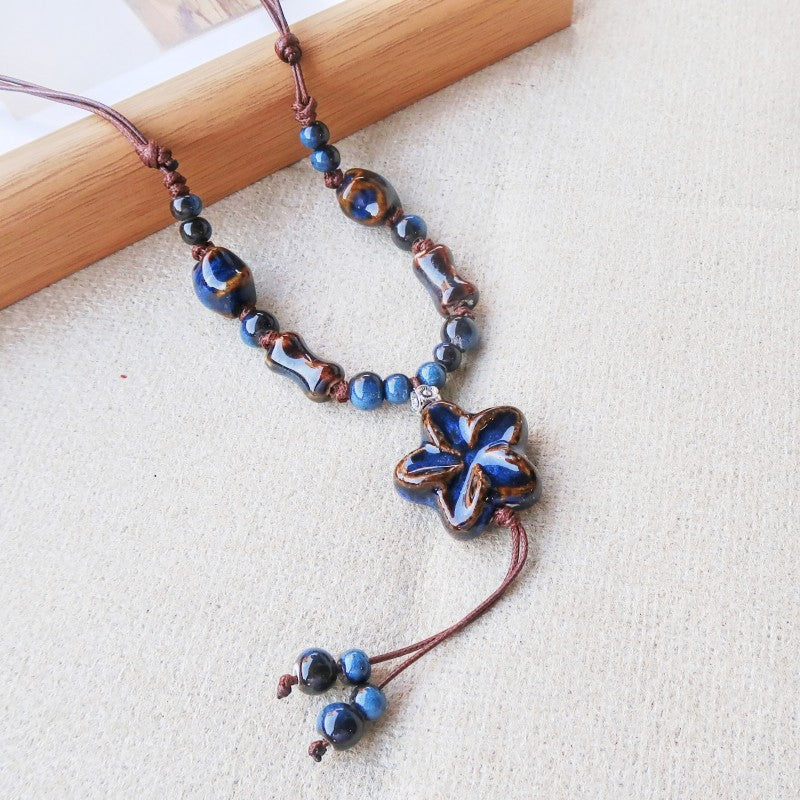 Vintage Ethnic-Style Ceramic Necklace For Women