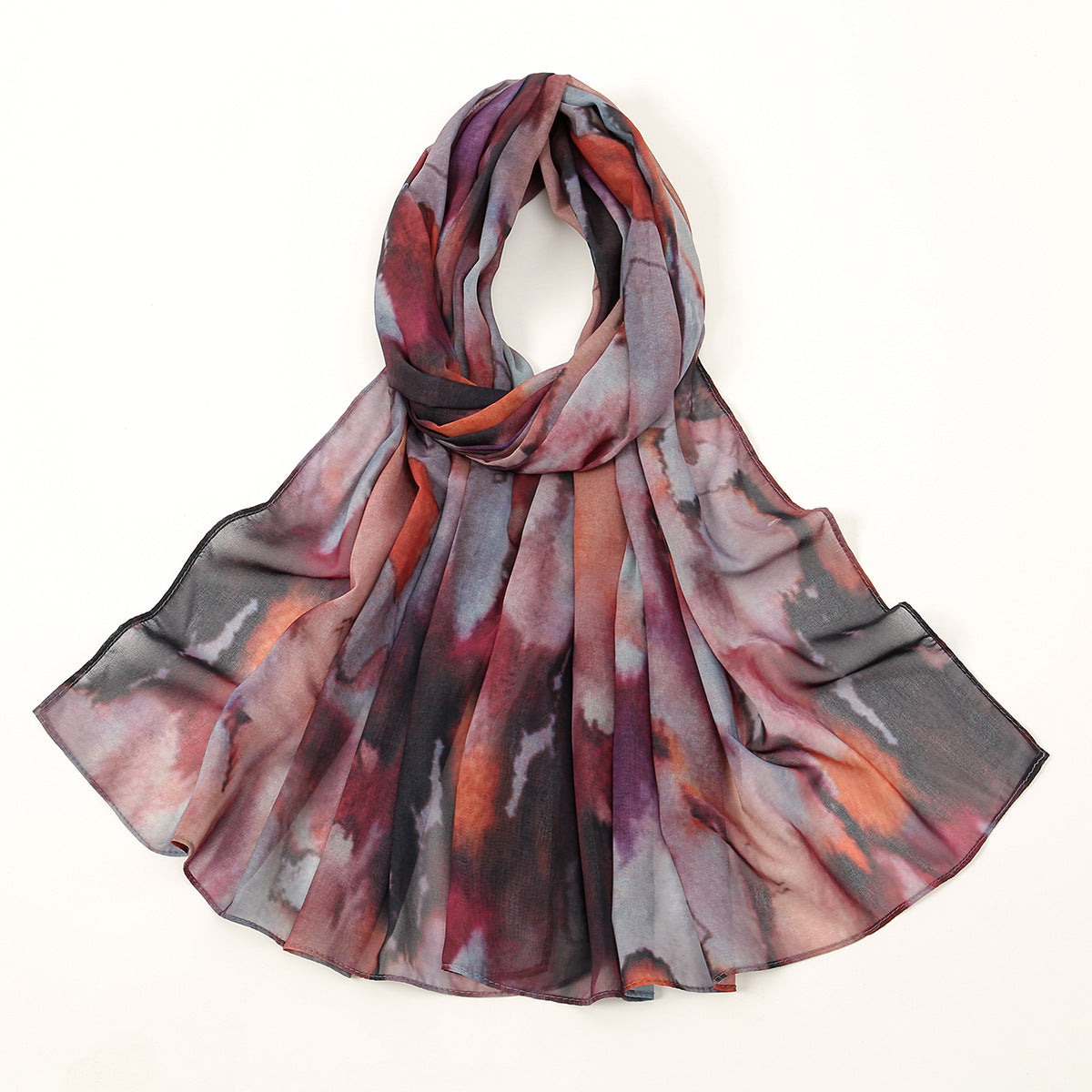 Printed Chiffon Long Scarf For Women Versatile And Fashionable For Outerwear