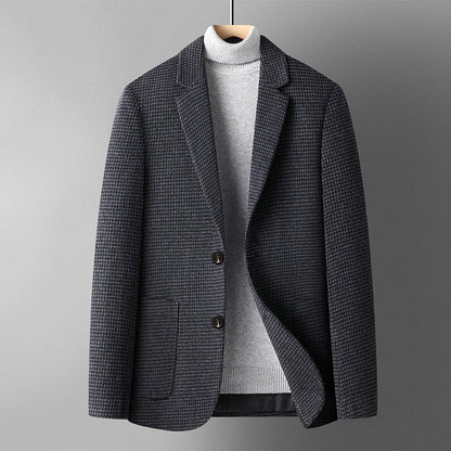 Autumn And Winter Solid Color Short Wool Woolen Men's Suit