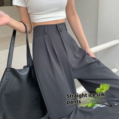 High Waist Drooping Plump Girls Pear Shapes Suit Pants