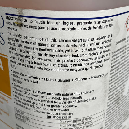 US Heavy-Duty All-Purpose Cleaner Citrus Formula 3000 Liquid 5 Gal Orange 4553