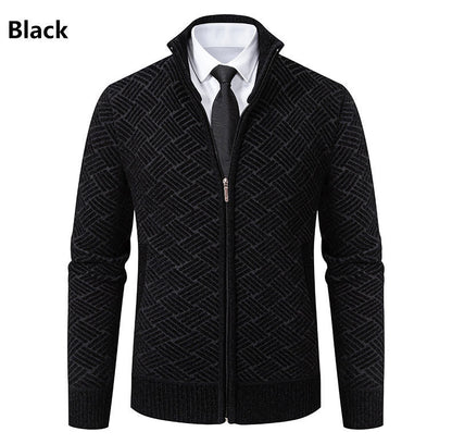 Men's Casual Stand-collar Knit Cardigan Jacket