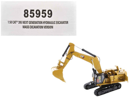 CAT Caterpillar 395 Next Generation Hydraulic Excavator "Mass Excavation Version" Yellow "High Line Series" 1/50 Diecast Model by Diecast Masters