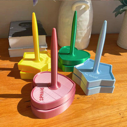 Vertical Shiny-Design Yarn Spinners and Holders: Rotary Plastic Tools for Textile Wool, Agri Wool, and Knitting Enthusiasts