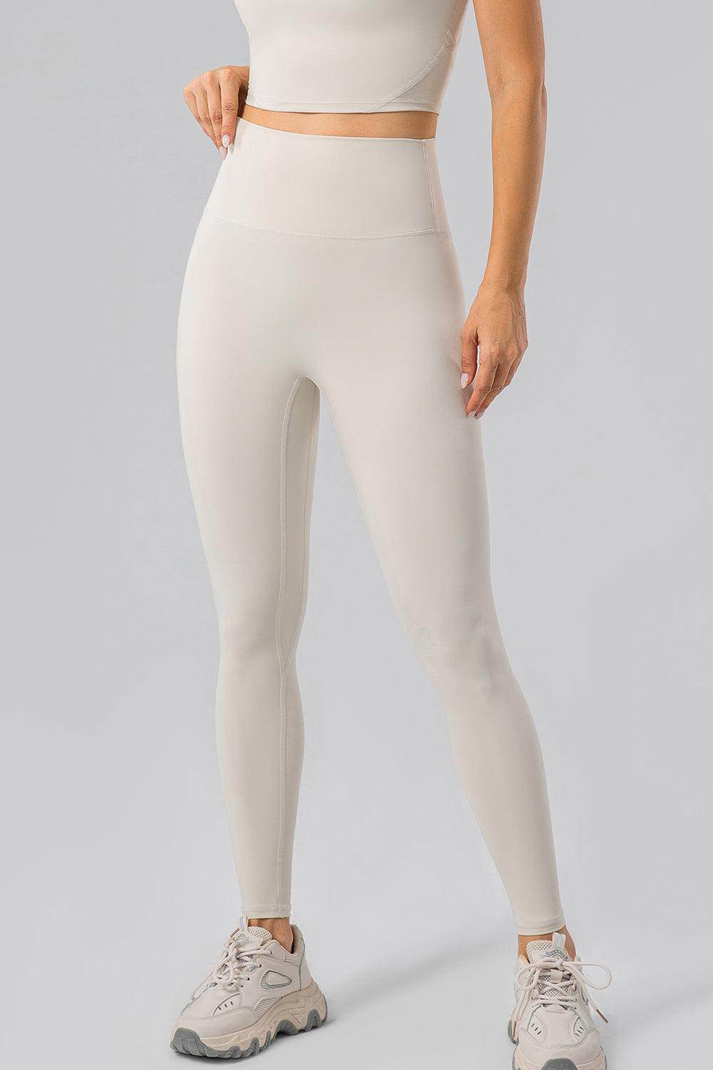 High Waist Wide Waistband Active Leggings for Women