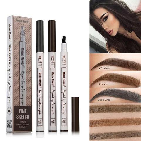 Waterproof Four-Claw Eyebrow Pen - Natural Eyebrow Tint Fork Tip Pencil