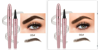 Waterproof And Smooth Not Smudge Four-fork Liquid Eyebrow Pencil