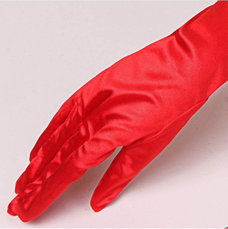 Beaded Satin Sun Protection Bridal Wedding Gloves