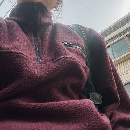 Womens Versatile Layered Fleece Hoodie