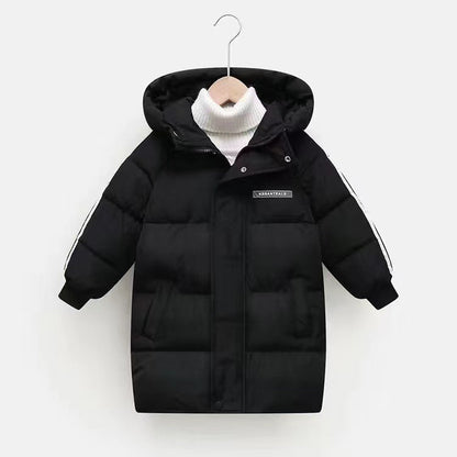 Mid-length Thickened Children's Down And Wadded Jacket