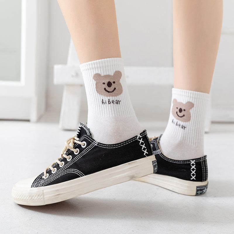 Womens Cartoon Mid-calf Socks