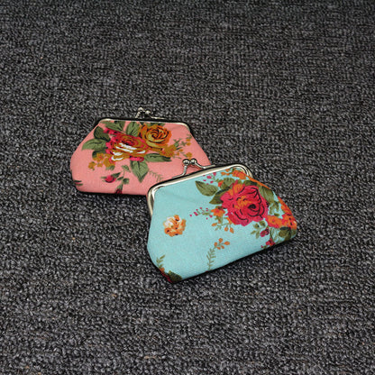 Canvas Mini Coin Purse Women's Fabric Coin Bag