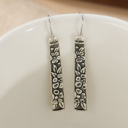 Copper Venetian Garden Floral Bar Earrings