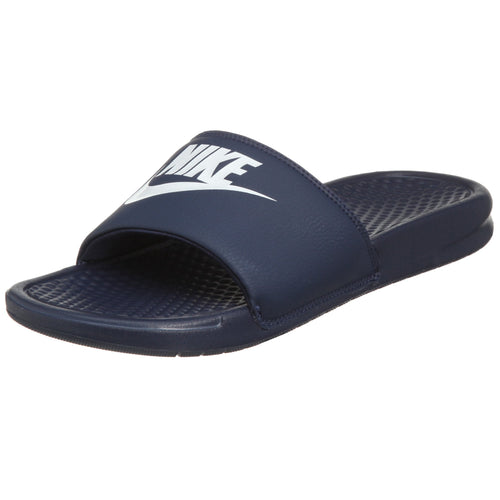 Nike Mens Benassi Just Do It Athletic Sandal Midnight Navy/White/Midnight Navy 12 D US