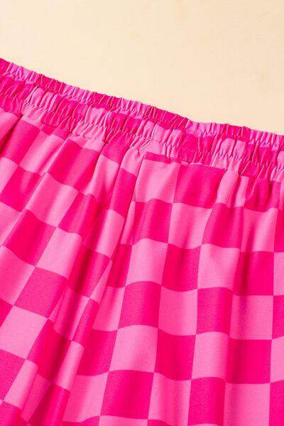 Drawstring Checkered Shorts with Pockets for Summer Fun