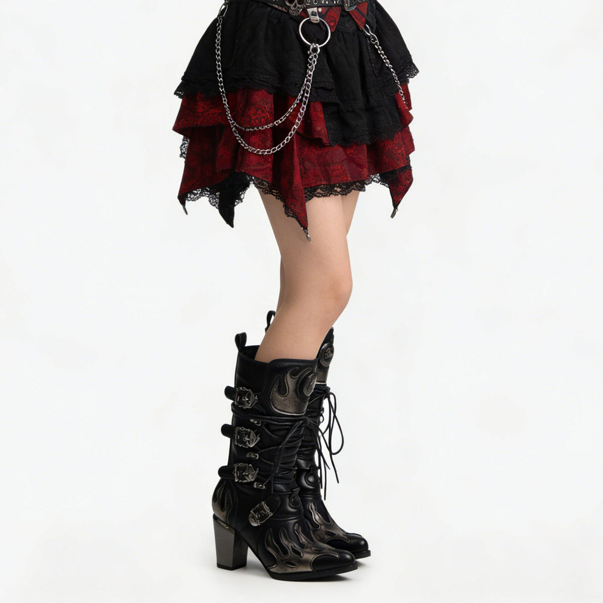Punk Rock Heavy-duty High-heeled Pointed-toe Western Boots