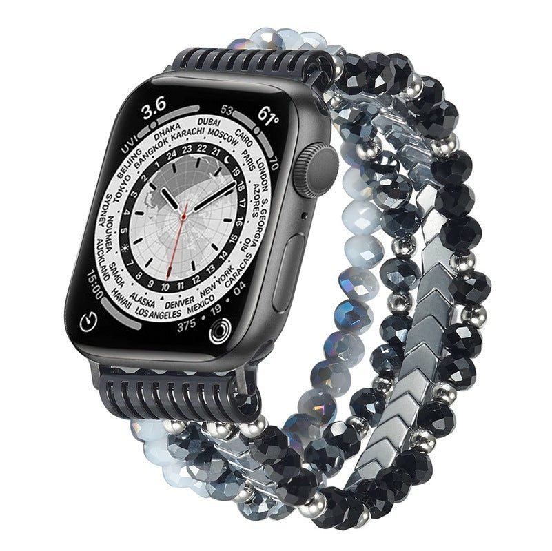 Suitable For Apple Watch IWatch87654Se Women's High-End Beaded Strap Jewelry Crystal Wrist