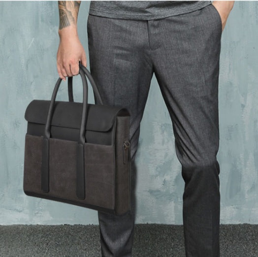 Men's Cowhide Computer Messenger Briefcase