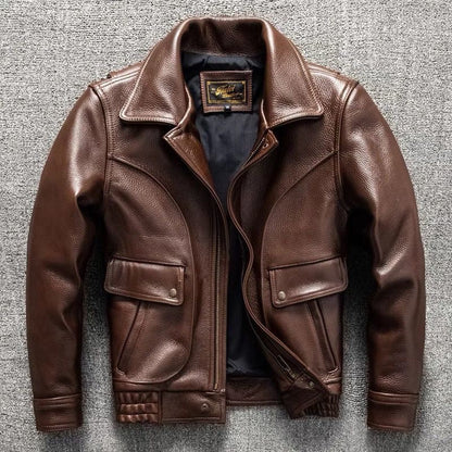 Handsome Trendy Soft Leather Jacket Coat
