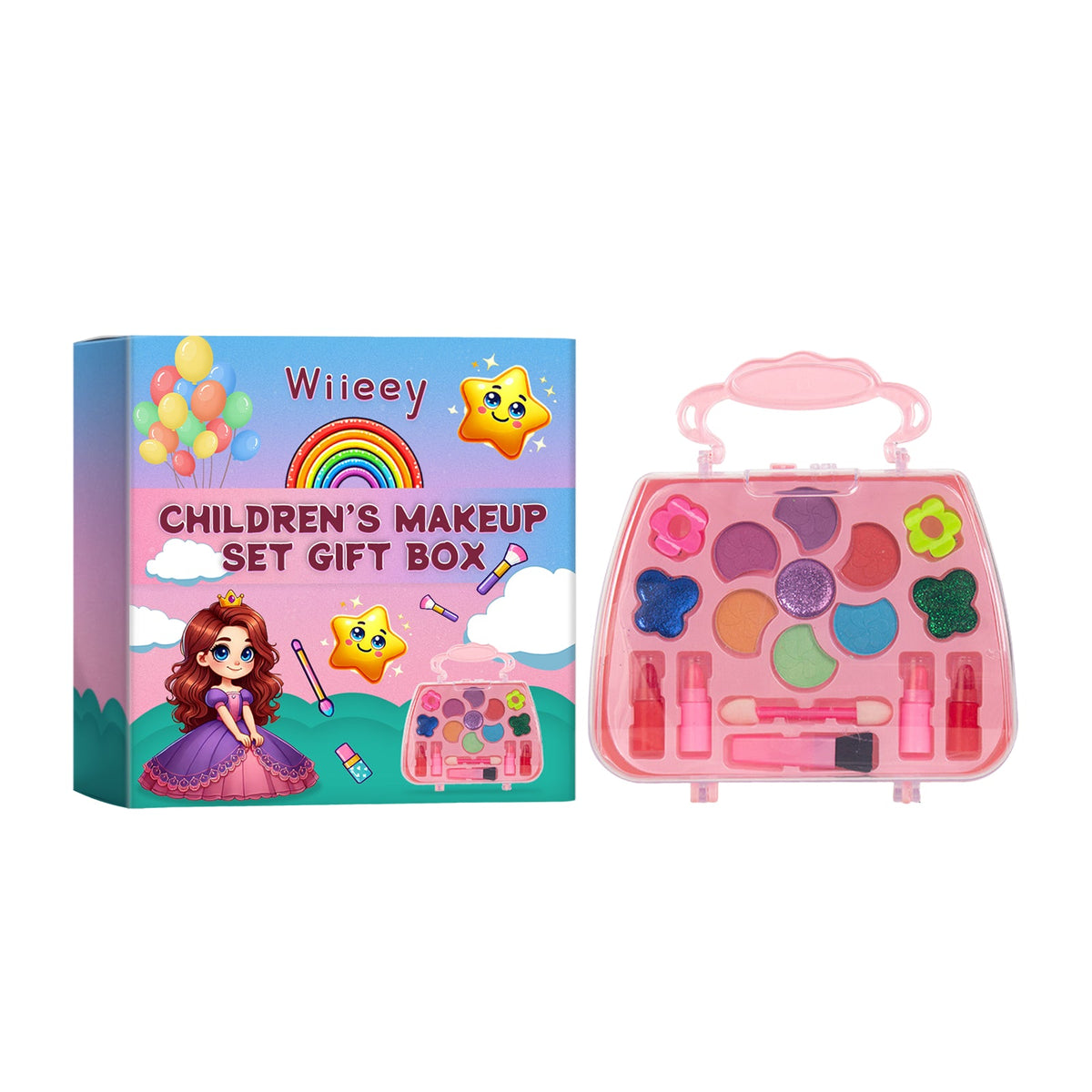 Kids Makeup Set Gift Box Kids Play Fun Girl Makeup Lipstick Eyeshadow Makeup