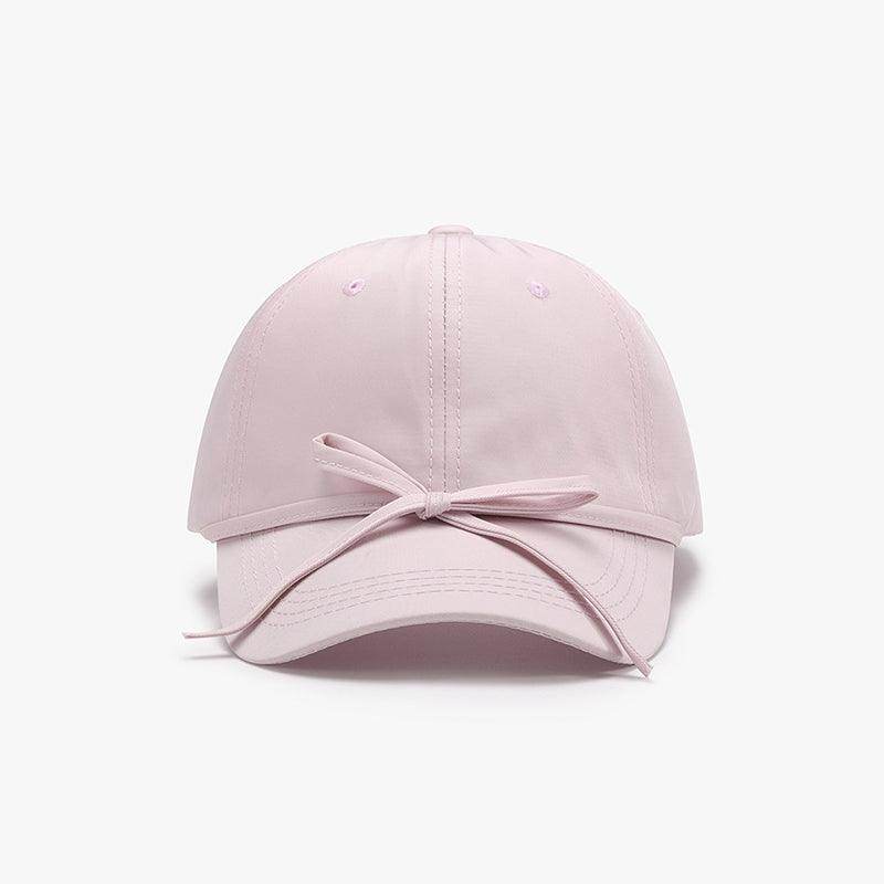 Tied Bow Cotton Baseball Cap for Stylish Summer Wear