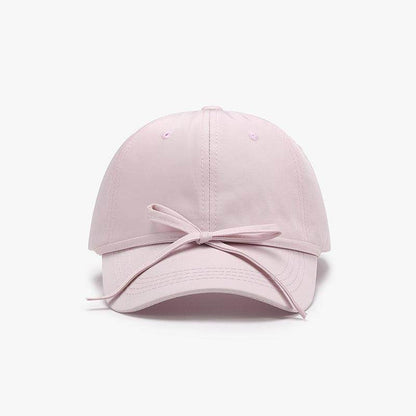 Tied Bow Cotton Baseball Cap for Stylish Summer Wear