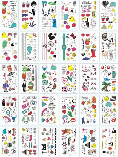 A set of 30 tattoo stickers