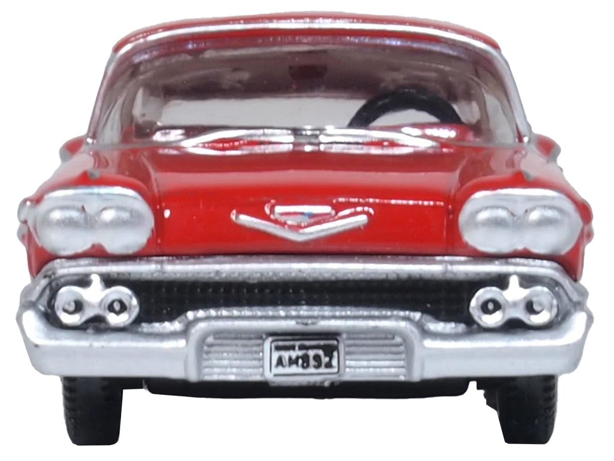 1958 Chevrolet Impala Sports Coupe Rio Red 1/87 (HO) Scale Diecast Model Car by Oxford Diecast
