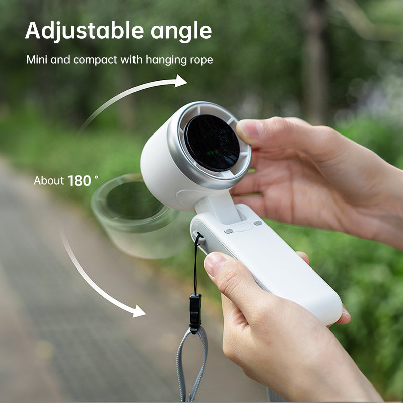 2025 New Portable Electric Fan: Foldable, High - Power, USB - Rechargeable, Wearable Neck Fan